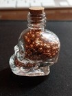  skull  Glass Bottle W  Copper Bullion - 99 9   Pure - 44 Grams - Great Gift 