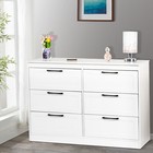 6 Drawers Dresser Chest Of Drawers Modern Bedroom Furniture Storage Wooden