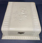 1900s Antique Celluloid Cabinet Card Photo Box Storage Cherub White