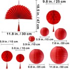 Winlyn 22 Pcs Chinese Lunar New Year Party Decorations Oriental Hanging Red 