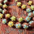 Antique Chinese  Export Cloisonn   Vintage Necklace Hand Knotted Flower  