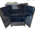 Chinese Mother Of Pearl Inlaid Black Lacquer Side Cabinet  rare Find  