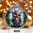 Ornament Sun Catcher Owl  stain Glass Style  Dark Academia Celestial Wisdom