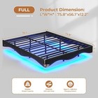 Floating Bed Frame Full With Led Lights  Upholstered Platform Bed Frame  Black