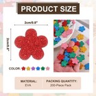 200 Pcs Glitter Foam Stickers Flower Shapes Craft Foam Stickers  Mixed Colors