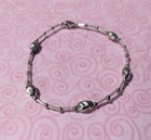 Silver Delicate Glass Beaded Stretch Anklet Ankle Bracelet Handmade 9 5 