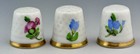      New Herend  3  Sewing Thimbles Hand Painted Porcelain Thimble W  Flowers