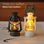 Dollhouse Mini Led Retro Lantern Glowing Oil Lamp Night Light Decor