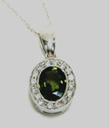 Green Sapphire Pendant 14k White Gold Natural Made In Usa 20yrs On Ebay