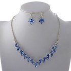Silver Tone Metal Rhinestone Necklace Earring Set S20161-slsap