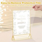 Daofary Acrylic Sign Holder 5x7  20 Pack Double Sided Clear Gold Frame Tabletop