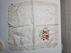 Vintage Rose To My Dear Mother Ivory Silk Lace Edge Souvenir Of France Hankie