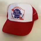 Vintage Pabst Blue Ribbon Beer Hat Pabst Trucker Hat Snapback Red Party Cap