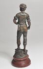 Antique French Art Nouveau 17  Tall  Bronze Statue -august Moreau Signed