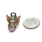 Angel Aurora Borealis Rhinestone Guardian Pin Spiritual Religious Crystal Vtg