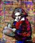 Ludwig Van Beethoven 18x24in Poster  Beethoven Tribute Pop Art Free Shipping Us