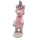 Cute Resin Unicorn Figurine Rearing Prancing Pink W  Pastel Mane Golf Horn
