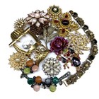 Vintage Broken Costume Jewelry Lot Brooch Brooches Rhinestone Repair Harvest Art