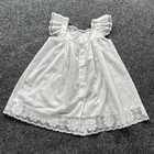Vintage White Lace Dress Baby Girl Toddler Size 4 Polka Dots Spring Summer