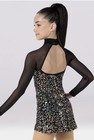 Weissman Dance Costume Razzle Dazzle Shift Dress Adult Teen Small Black Slv Gold