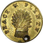 1801  Bhm-515 Dh-1167   George Iii Peace   Plenty   Kettle Token   Gilt   Rare 