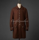 18th Century Brown Wool Frock Coat Colonial Revolutionary War Reenactment Coat