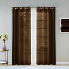 Set Of Two 84   Chocolate Solid Modern Window Panels