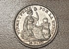 1916 Peru 1 2 Dinero Silver