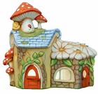 Mushroom Daisy Den Fairy House 8 1 4  Ceramic Bisque  Ready To Paint