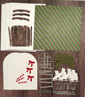 Winter Greeting Card Kit  X4   Stampin Up Sled Skates Boughs Pearls