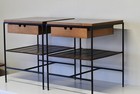 Mid Century Modern Pair Of Paul Mccobb Wrought Iron Planner Group End Tables