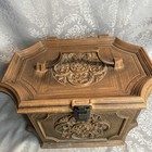 Vintage Max Klein Brown Plastic Faux Wood Sewing Box Sc-2015 Granny Cottage Mcm