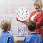 Learning Clock For Kids - Telling Time Easily  Non-ticking  Battery Operated  Si