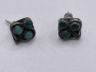 Vintage Southwestern Sterling Silver Turquoise Earrings Small Read