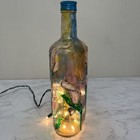 Floral Cala Lily Hand Painted Lighted Stained Glass Bottle