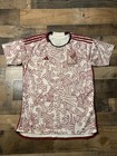 Mexico National Team Jersey Mens Large White Red Soccer Football Adidas