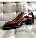 New Handmade Men s Burgundy Leather Oxford Shoes  Formal Dress Leather Shoes