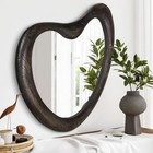 Irregular Wall Mirror Wood Frame  Asymmetrical Large 20 l X 16 w Rustic Black