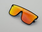 Quicksilver Scifi Shield Sunglasses Black Frame Orange Mirror Single Lens New