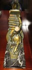 Antique Pair Art Deco France Bookends Metal   Marble Man Stacking Books