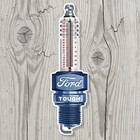 Ford Tough Spark Plug Embossed Metal Thermometer