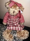Russ Teddy Bear Plush Serina Brown Country Plaid Stuffed Animal Avon 14  New