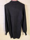 Exlura Womens Xl High Neck Black Long Sleeve Bodycon Pullover Mini Sweater Dress