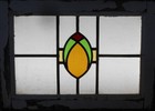 Abstract Pretty Old English Leaded Stained Glass Window 21 3 4  X 15 