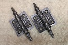 2 Old Cabinet Door Hinges 2 X 2  Steeple Pins Antique Vintage Cast Iron Triangle