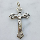 Vintage 925 Sterling Silver Catholic Crusifix Cross Pendant