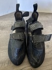 Mad Rock Men Sz 8 Rock Climbing Shoes Grey Black Blue Loop   Hook Closure