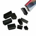 Rectangle Plastic End Caps Blanking Plugs Tubing Inserts Bung Box Section Black