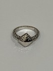 Jh Sterling Silver Classic Chain Hammered   Dome Ring Size 7  2 Rings 