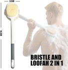 Shower Body Brush Soft Bristles And Loofah Long Handle Back Scrubber Bath Mesh S
